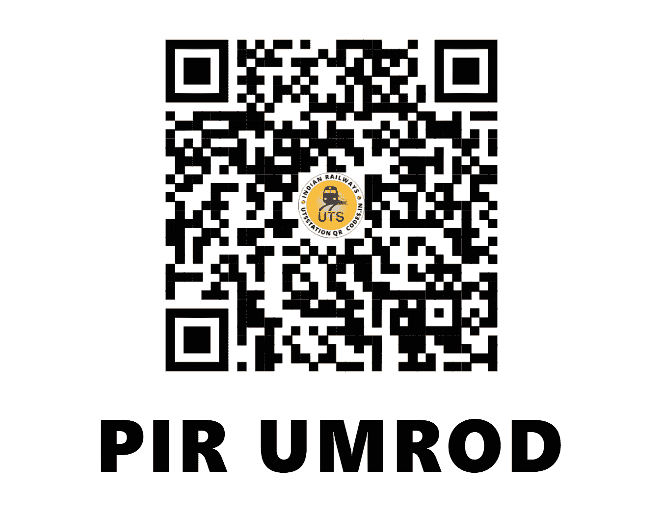 UTS QR Code for PIR UMROD - PUO - WR (MADHYA PRADESH)